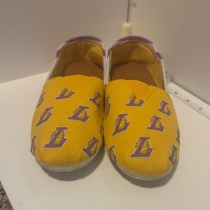 NBA Yellow and Purple Logo Flats